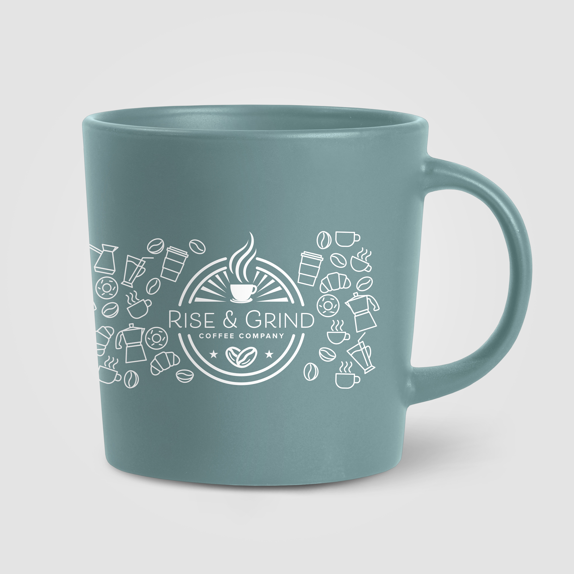 Mug en céramique matte personnalisable - Madison 355 ml Bleu glacé